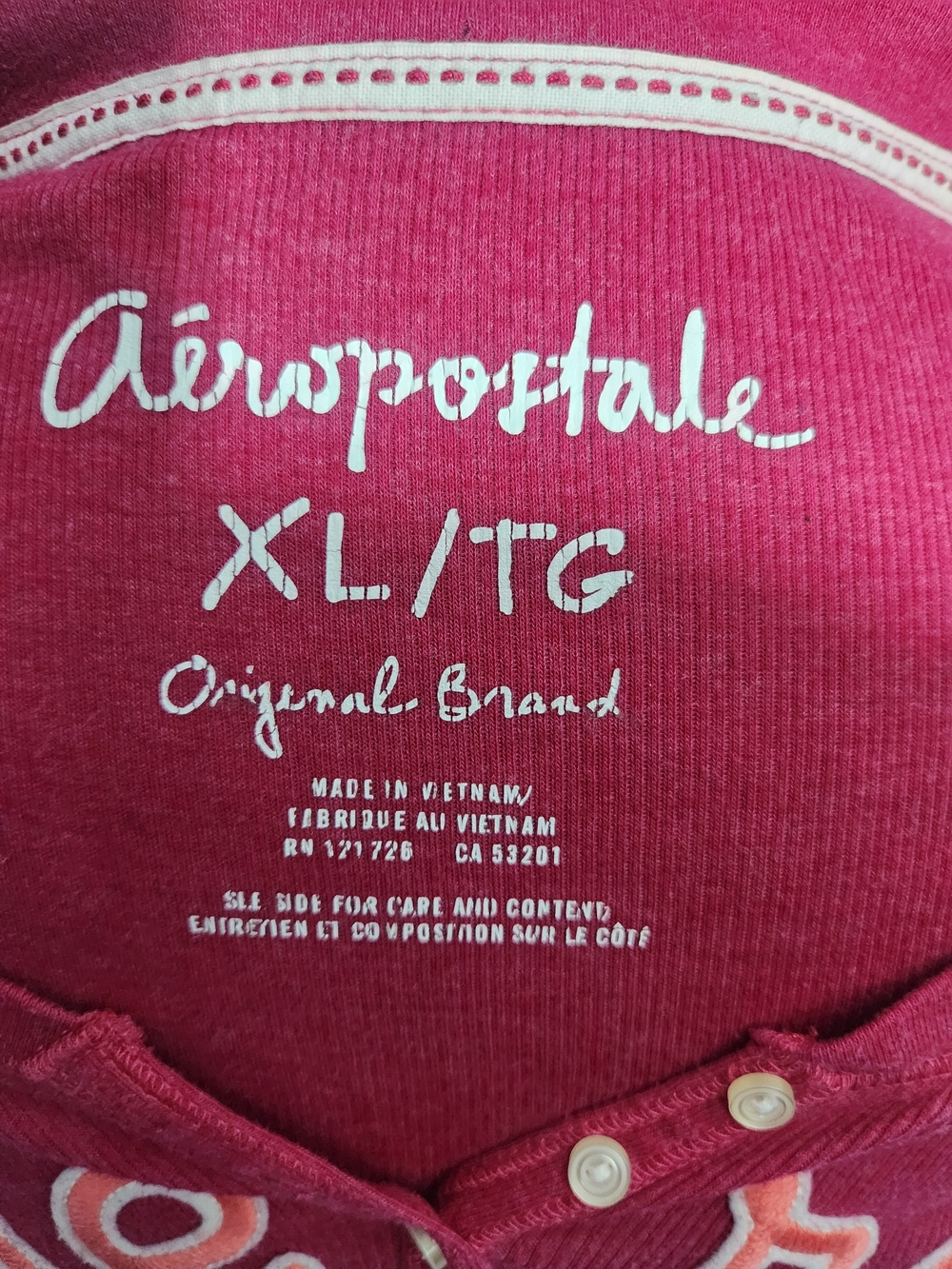 Aeropostale Pink Henley Long-Sleeve Top - Picture 4 of 4
